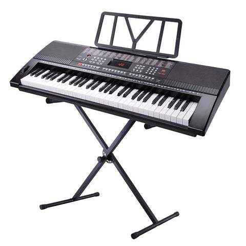 Yescom Electronic Piano Keyboard 61 Key Full Size Music with X Stand LCD Display USB Input MP3